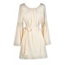 Cute Beige Dress, Beige Hippie Dress, Beige Boho Dress, Beige Bell Sleeve Dress, Beige Flare Sleeve Dress, Beige Longsleeve Dress
