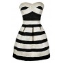 Black and Ivory Stripe Dress, Black and Ivory Stripe Party Dress, Black and Ivory Stripe Cocktail Dress, Black and Ivory Stripe A-Line Dress, Cute Black and Ivory Dress, Black and Ivory Summer Dress, Black and Ivory Party Dress, Black and Ivory Cocktail D