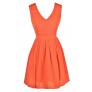 Cute Orange Dress, Orange Party Dress, Orange Cocktail Dress, Orange A-Line Dress, Cute Summer Dress, Orange Summer Dress