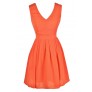 Cute Orange Dress, Orange Party Dress, Orange Cocktail Dress, Orange A-Line Dress, Cute Summer Dress, Orange Summer Dress