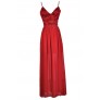 Red Rosette Dress, Red Rosette Maxi Dress, Red Rosette Prom Dress, Red Rosette Formal Dress, Red Rosette Open Back Maxi Dress