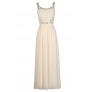 Cute Beige Dress, Beige Prom Dress, Beige Maxi Dress, Beige Rhinestone Dress, Beige Beaded Dress, Beige Floor Length Dress