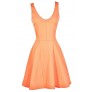 Bright Peach Dress, Cute Peach Dress, Peach Summer Dress, Bright Peach A-Line Dress, Bright Peach Party Dress, Bright Peach Summer Dress, Peach Summer Dress, Peach Party Dress