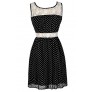 Cute Polka Dot Dress, Black and White Polka Dot Dress, Polka Dot Summer Dress, Black and Ivory Polka Dot Lace Dress, Polka Dot A-Line Dress, Polka Dot Party Dress