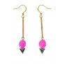 Cute Jewelry, Cute Earrings, Cute Pink Earrings, Pink and Gold Earrings, Pink Dangle Earrings, Pink Drop Earrings, Cute Gold Earrings, Cute Gold Jewelry