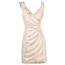 Cute Beige Dress, Beige Summer Dress, Beige Ruffle Dress, Beige Pencil Dress, Fitted Beige Dress