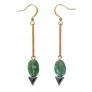 Green Drop Earrings, Cute Earrings, Cute Jewelry, Delicate Green Earrings, Gold Drop Earrings