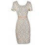 Beige Lace Dress, Beige Lace Pencil Dress, Beige Lace Fitted Dress, Beige Lace Party Dress, Beige and Ivory Lace Dress, Beige Lace Capsleeve Pencil Dress