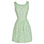 Cute Mint Dress, Mint Party Dress, Mint A-Line Dress, Mint Eyelet Dress, Mint Party Dress