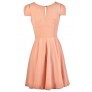 Cute Peach Dress, Peach A-Line Dress, Peach Summer Dress, Peach Capsleeve Dress, Cute Peach Dress, Cute Summer Dress