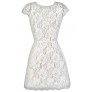 Off White Lace Dress, White Lace Party Dress, Off White Lace Cocktail Dress, Open Back Off White Lace Dress, Open Back Ivory Lace Dress, Cute Bachelorette Party Dress