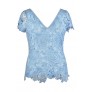 Cute Plus Size Top, Plus Size Lace Top, Pale Blue Plus Size Top, Sky Blue Plus Size Top, Plus Size Summer Top, Pale Blue Lace Top