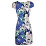 Cute Floral Print Pencil Dress, Watercolor Floral Pencil Dress, Blue and Purple Floral Dress, Floral Print Capsleeve Pencil Dress, Floral Print Summer Dress