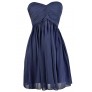 Cute Blue Dress, Blue Party Dress, Blue Bridesmaid Dress, Strapless Blue Dress, Indigo Blue Dress