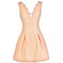 Cute Peach Dress, Peach A-Line Dress, Peach Summer Dress, Cute Summer Dress, Peach Party Dress, Peach Scalloped Dress