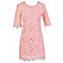 Cute Pink Dress, Pink Lace Dress, Pink Lace Summer Dress, Pink Crochet Lace Dress, Cute Summer Dress