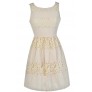 Cute Beige Dress, Beige Lace Dress, Beige A-Line Dress, Beige Party Dress, Beige Summer Dress