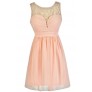 Cute Pink Dress, Pink Party Dress, Pink A-Line Dress, Pink Crochet Neckline Dress, Pink Summer Dress, Cute Summer Dress