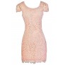 Pink Capsleeve Lace Dress, Pink Lace Pencil Dress, Pink Lace Party Dress, Pink Lace Summer Dress