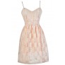 Pink Lace Dress, Pale Pink Lace Dress, Pink Lace A-Line Dress, Pink Lace Party Dress, Pink Lace Summer Dress, Pale Pink Lace Dress