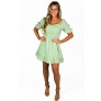 Cute Green Dot Print A-Line Dress for Women