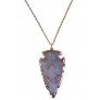 Blue and Gold Arrowhead Necklace