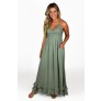 Cute Long Green Lace Top Boho Summer Maxi Dress