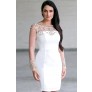 Beaded Gold and White Dress, Gold and White Cocktail Dress, Gold and White Party Dress Online