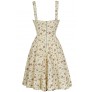Shabby Chic Floral Fit and Flare Cotton Sundress in Ivory Lily Boutique