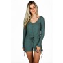 Cute Green Loungewear Top and Shorts Set