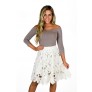 Cute Ivory A-Line Crochet Lace Skirt