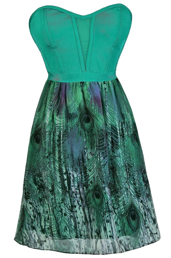 Leaf Mosaic Dress Jade