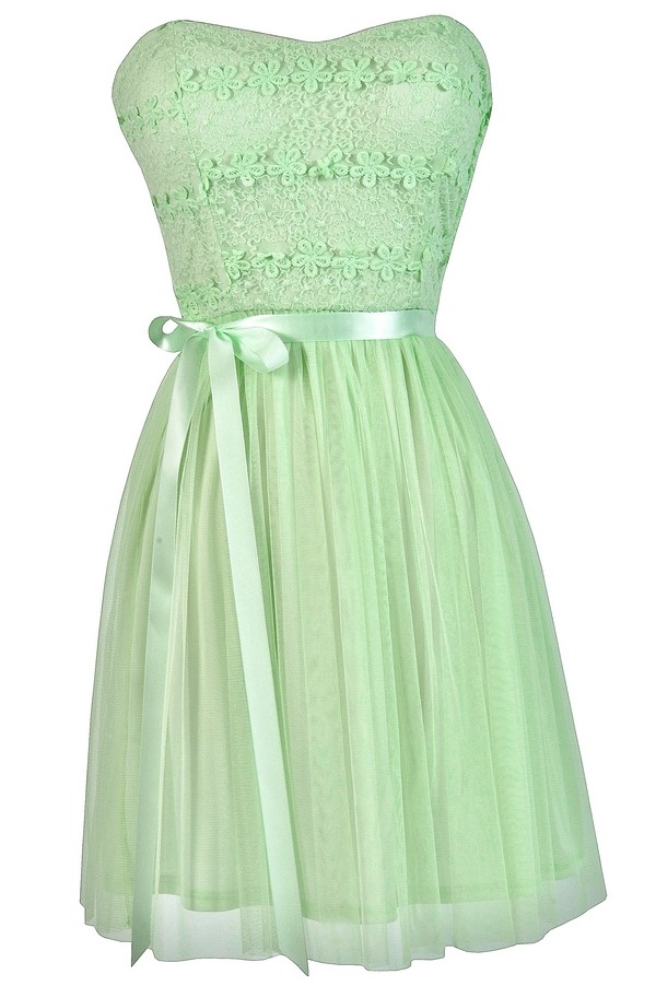 Mint Lime ALine Dress, Mint Lime Party Dress, Cute Mint Lime Dress, Mint Lime Tulle Dress, Mint