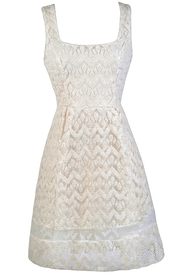grey and gold dress