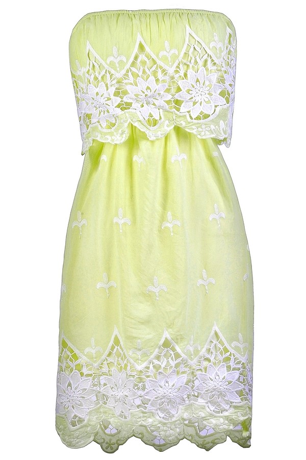 Yellow Summer Dress, Ivory and Yellow Dress, Cute Yellow Dress, Yellow