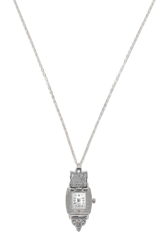 Time For Antiquity Silver Clock Pendant