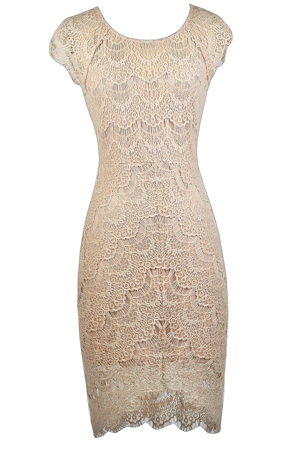 Beige Lace Luxury Girl Party Dress