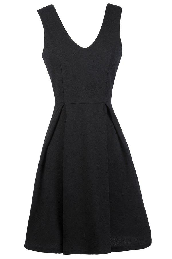 Black A-Line Dress, Black Party Dress, Little Black dress, Black ...