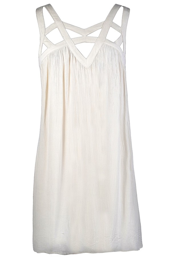Ivory Trapeze Dress Cute Ivory Dress Ivory Cutout Dress Cutout 