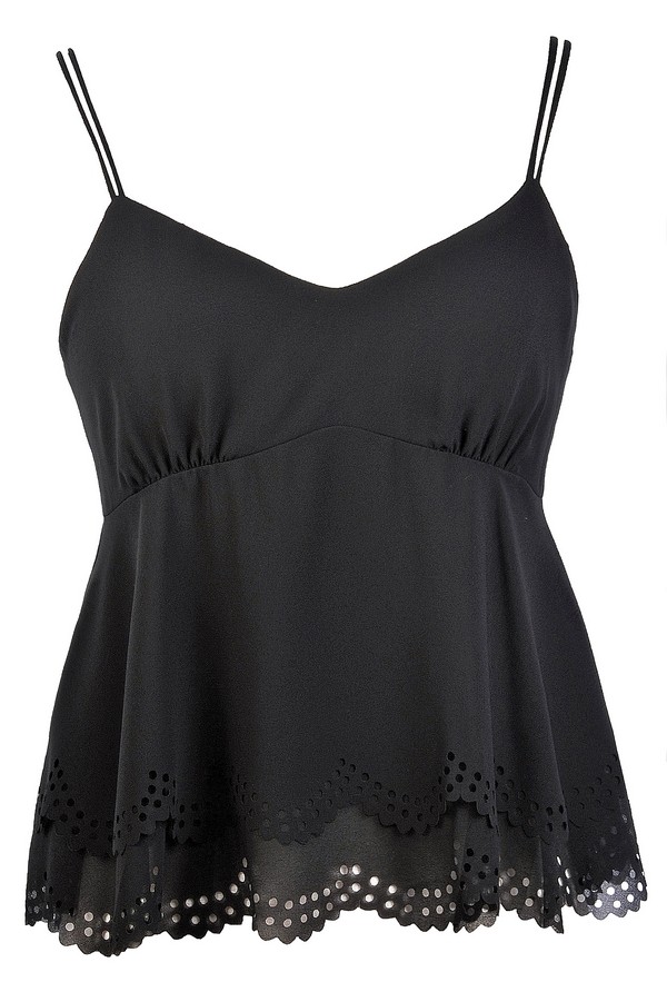 Cute Black Top, Black Summer Top, Black Crop Top, Black Flutter Top ...