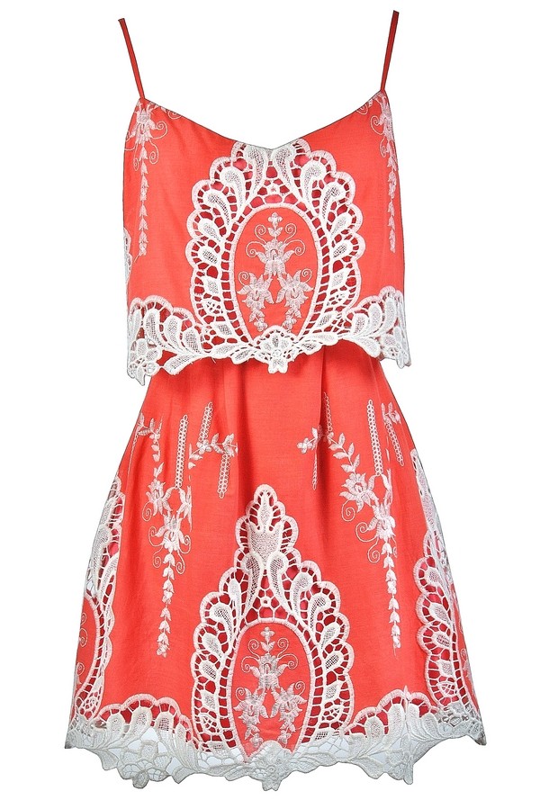 Lotus Skirt in Coral and Beige