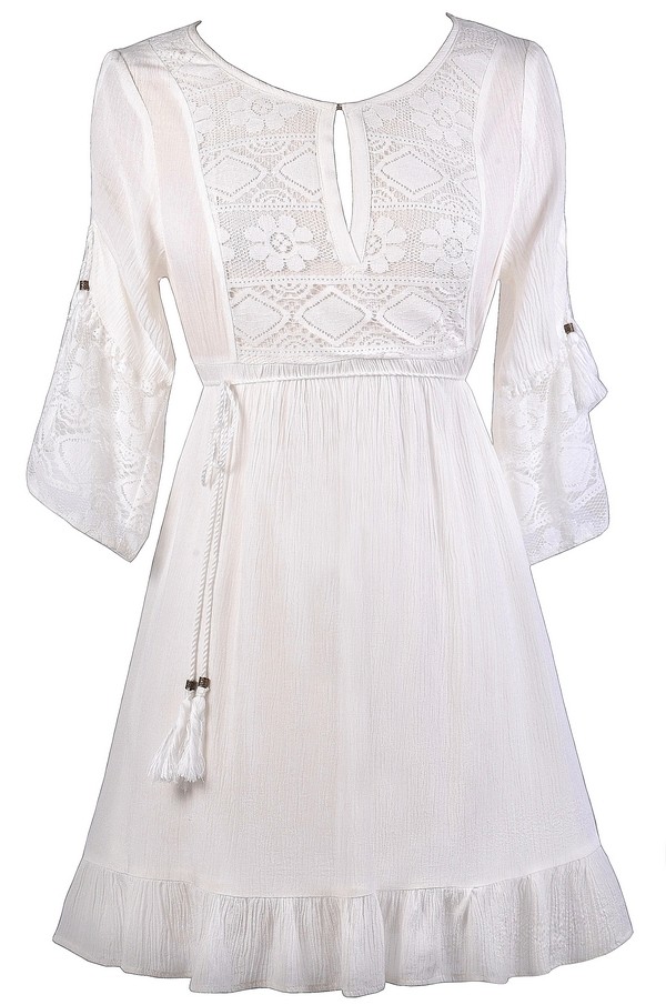 white boho cocktail dress