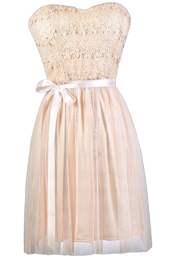 baby pink strapless dress