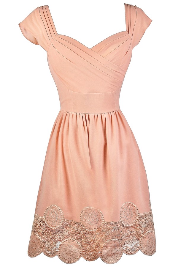 Blush Pink Bridesmaid Dress, Cute Pink Dress, Blush Capsleeve Dress, Blush Party Dress, Cute