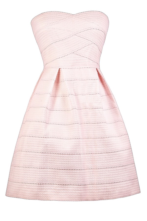 Light Pink ALine Dress, Pale Pink ALine Dress, Pink Party Dress, Pink