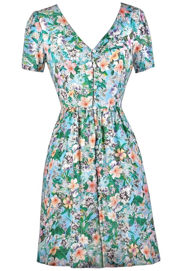 Luau Dress, Tropical Print Dress ...