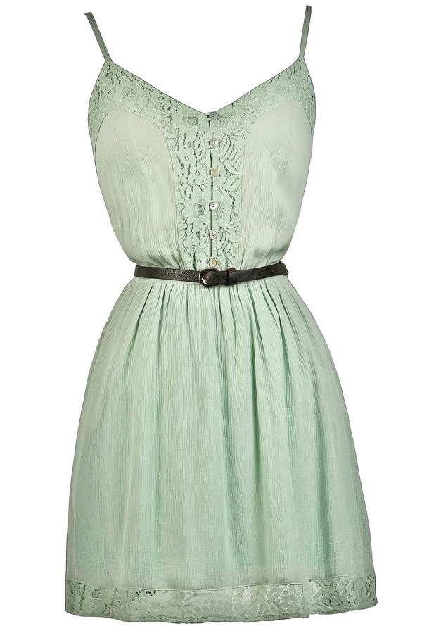 Belted Mint Dress, Cute Mint Sundress, Cute Summer Dress, Cute Country