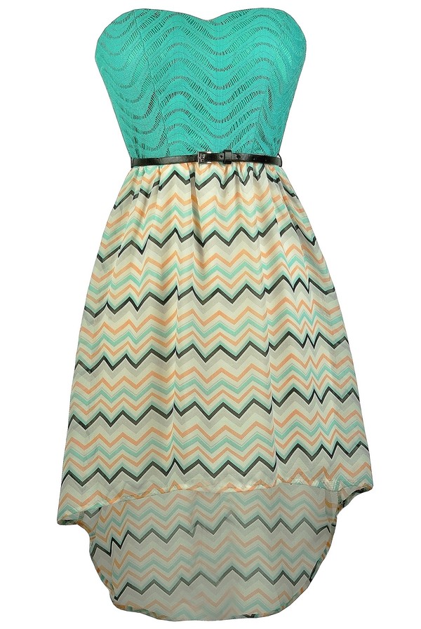 Teal Chevron Dress ...