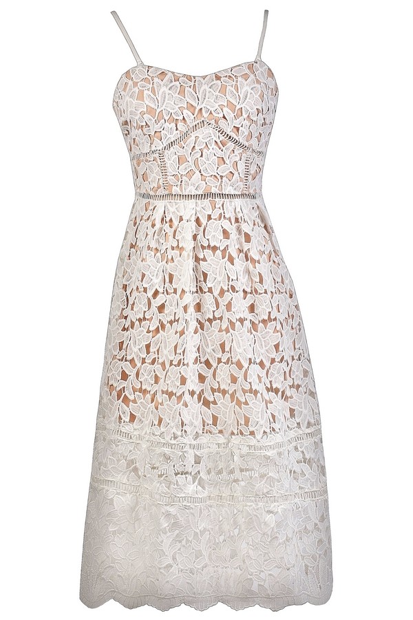 White crochet dress midi cheap