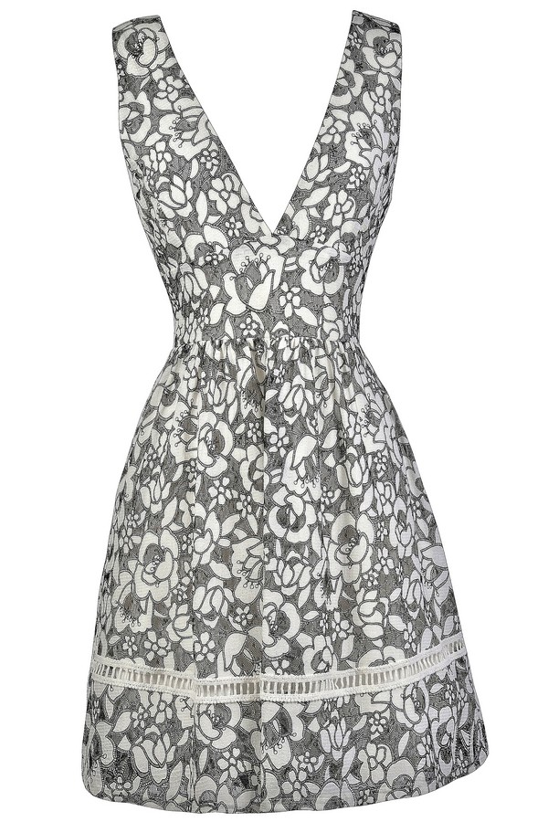 black and white pattern dress